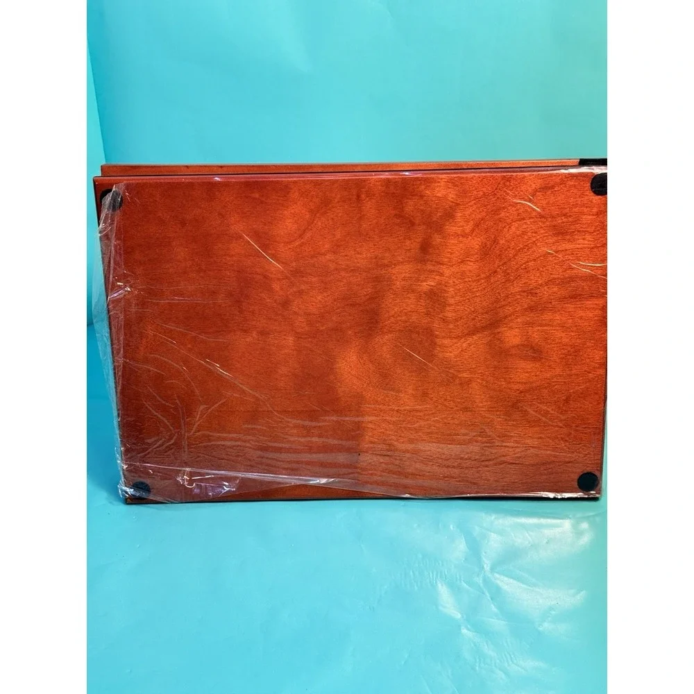 CHERRY WOOD PHOTO ALBUM BOOK-HOLDS 200 PHOTOS IN 4
